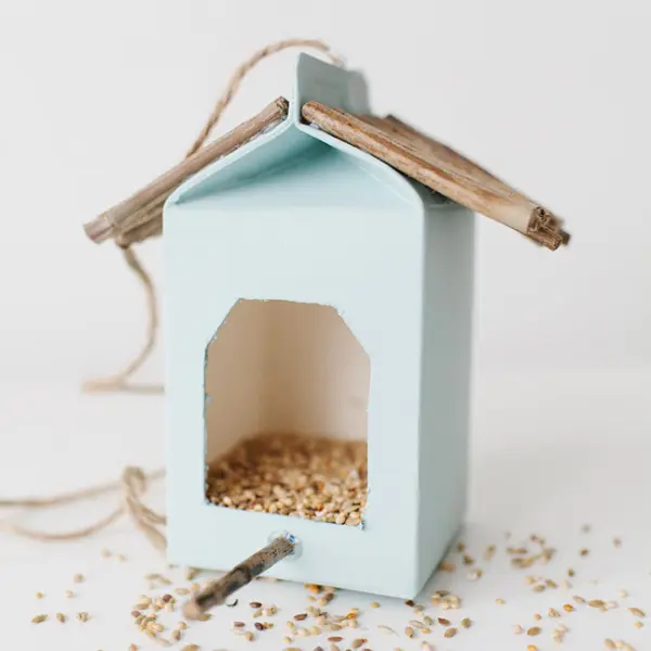 Milk Carton Bird Feeder