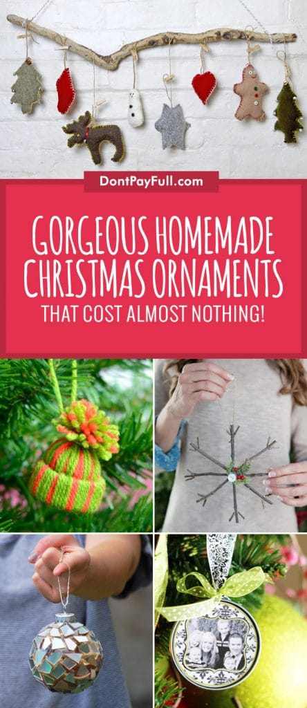 20 Gorgeous Homemade Christmas Ornaments That Cost Almost Nothing