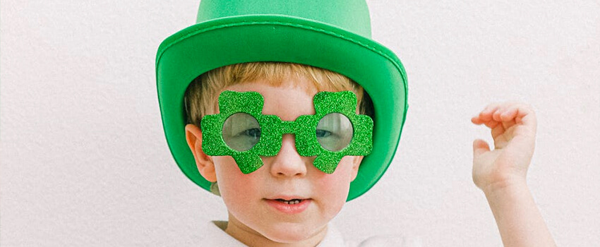 kid celebrating st. patricks day