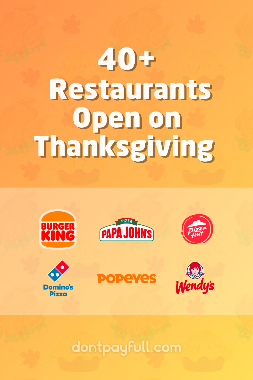 45 Chain Restaurants Open on Thanksgiving 2024 DontPayFull